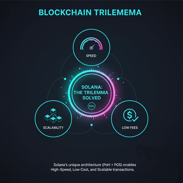 Blockchain trilemma solved by Solana crypto