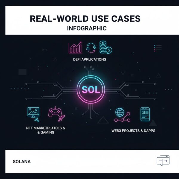 Solana coin used in DeFi, NFTs, and Web3 apps